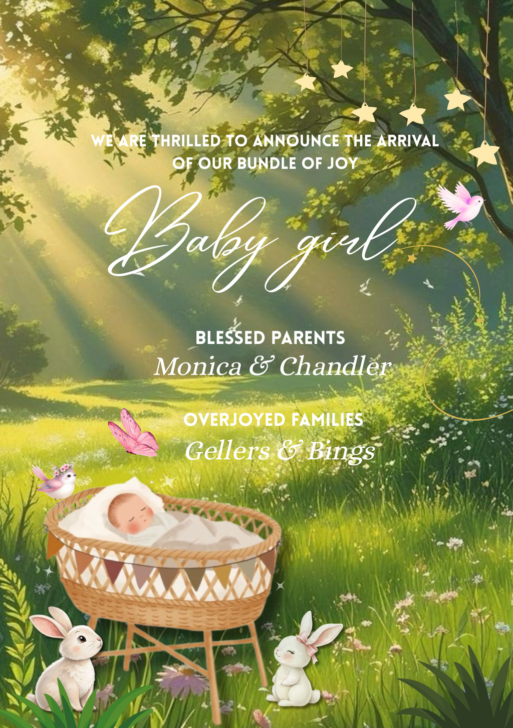 Baby Announcement Digital Template 1