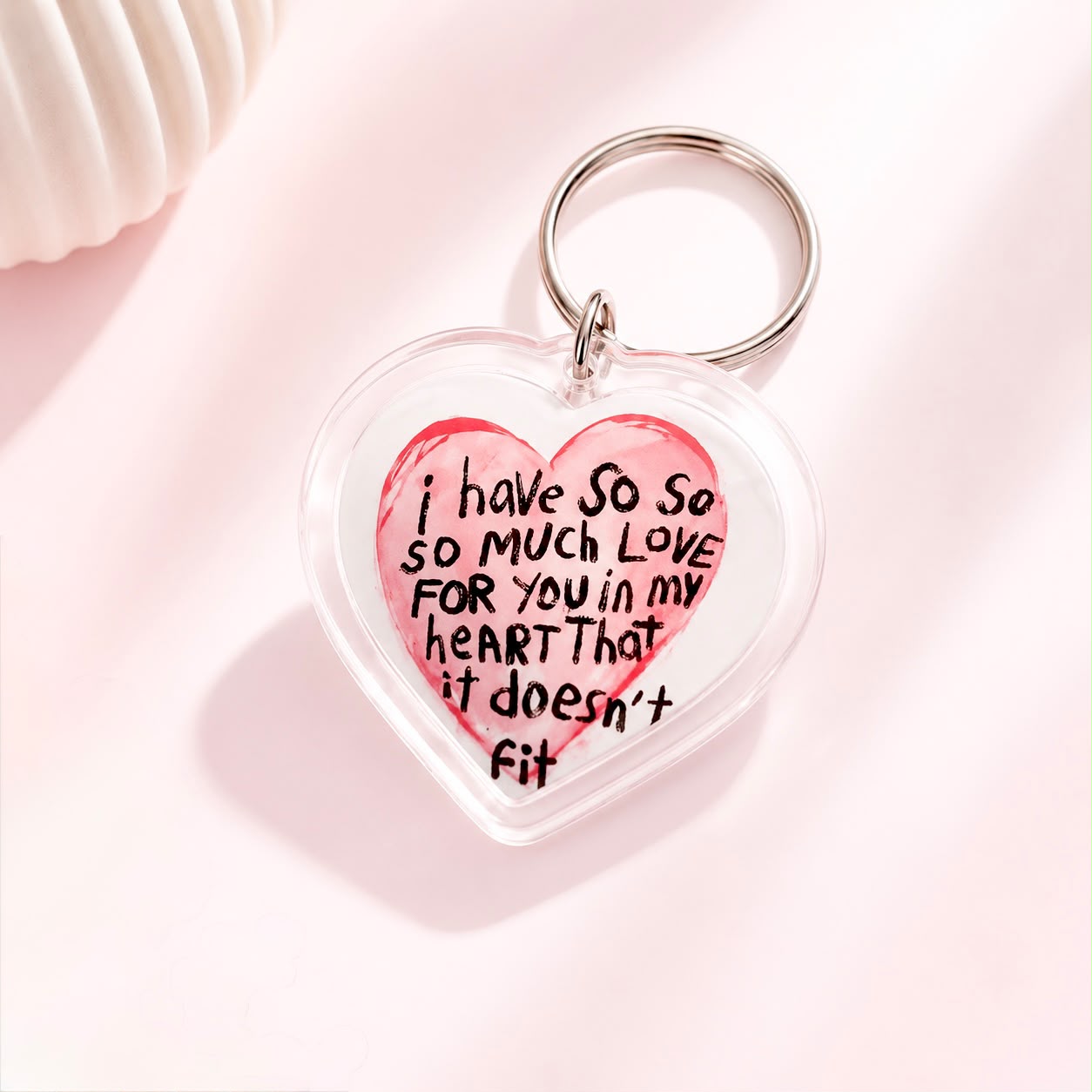 Personalized Heart Photo Acrylic Keychain