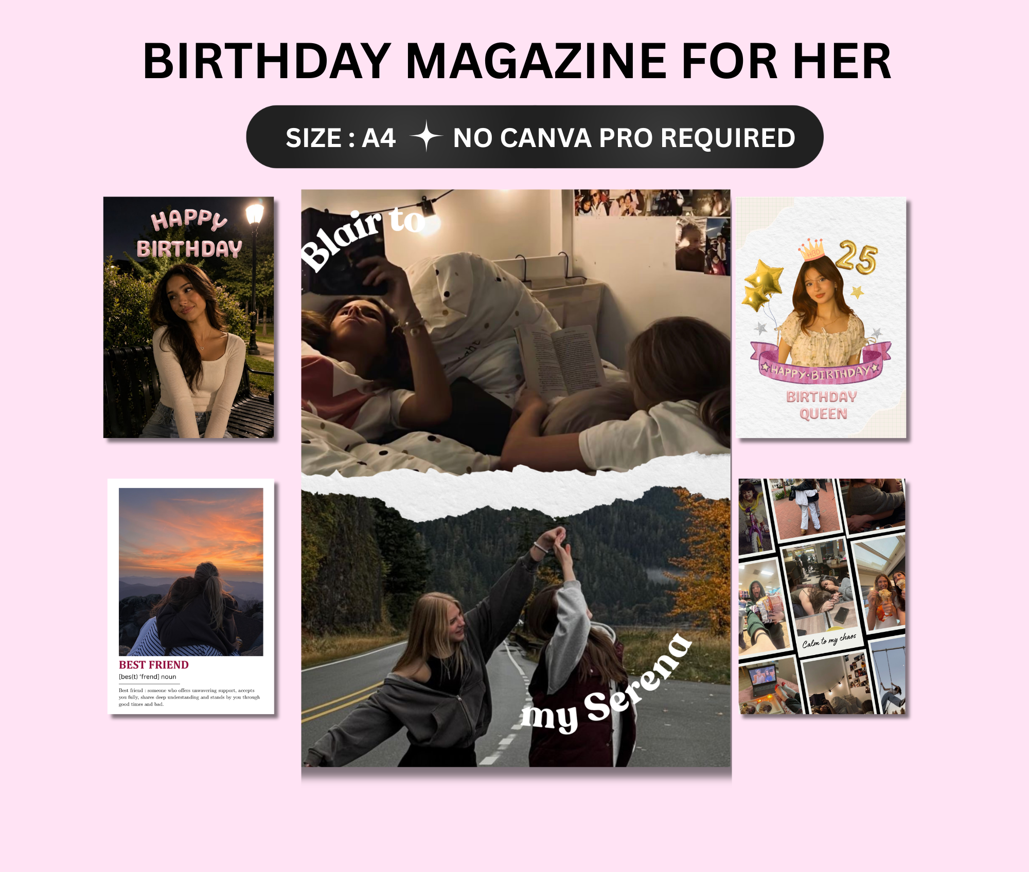 Birthday Magazine for Her - Editable Digital Templates