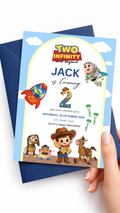 Two Infinity and Beyond Birthday Invite Template for Second Birthday