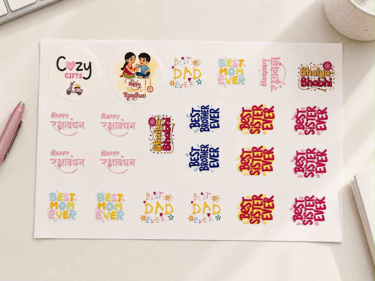 A4 UV DTF Sticker Sheet